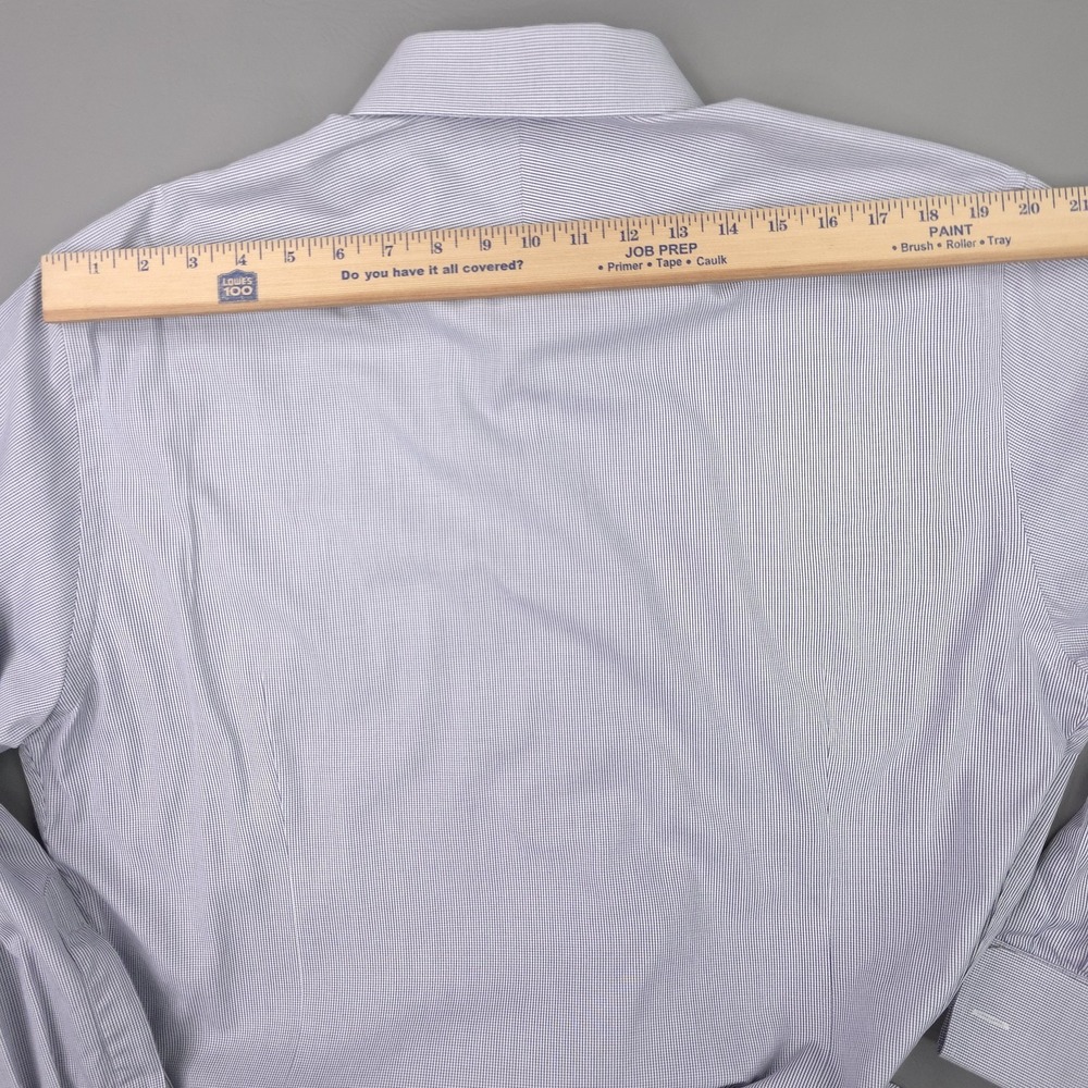 Hawes & Curtis Shirt Mens 16.5 34/35 Blue Check Tailored Slim Fit French Cuff - Picture 13 of 15